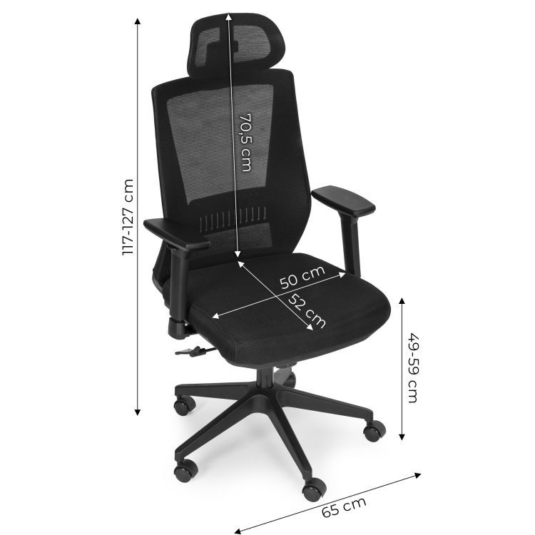 Ergonómikus irodai szék lélegző háttámlával és fejtámlával