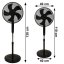 Samostojeći ventilator 45 W s daljinskim upravljačem - crni