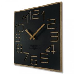 Modische Wanduhr in einer Kombination aus Holz und schwarzer Farbe, 40cm