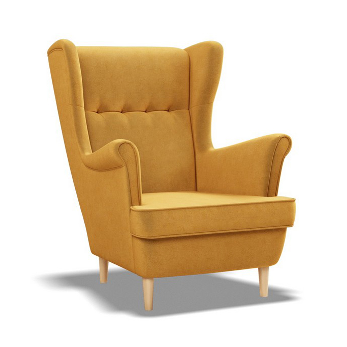 Luxusné kreslo ušiak farba medová žltá