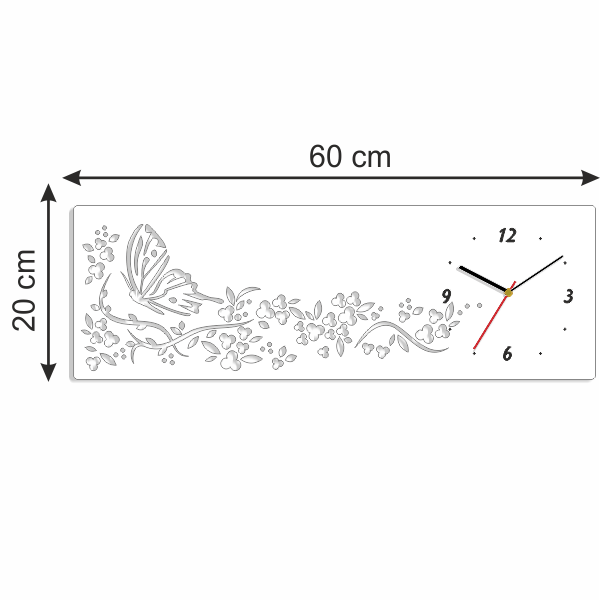 Téglalap alakú falióra modern kivitelben