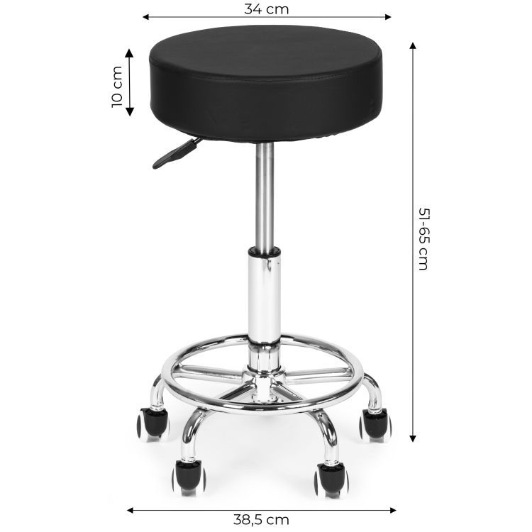 Scaun pe roți cu înălțime reglabilă, cu scaun confortabil