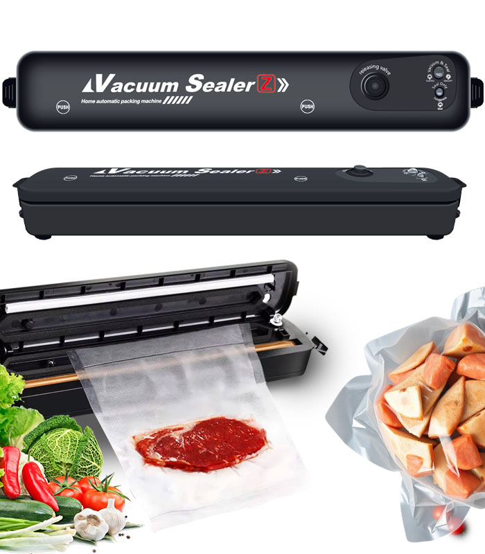 Vákuumfóliázó gép 90 W – élelmiszer-csomagoló + 10 vákuumzsák