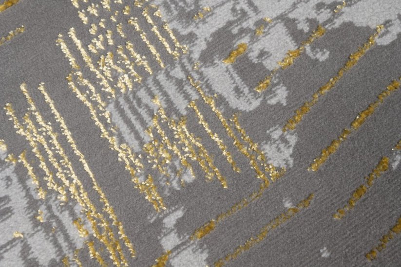 Moderní šedý koberec se zlatým motivem - Rozměr koberce: Šířka: 80 cm | Délka: 150 cm