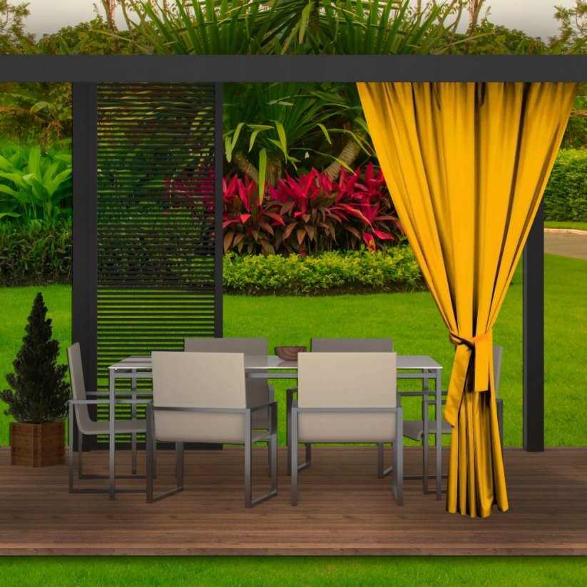 Draperie galbenă distinctivă, pentru pavilionul din grădină 155x220 cm