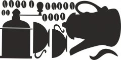 Adesivo murale per set da caffè cucina