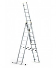 Viacúčelový hliníkový rebrík, 3 x 10 priečok a nosnosť 150 kg