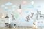Repülő Nyulak léggömbökkel kék gyerek falmatrica 80 x 160 cm