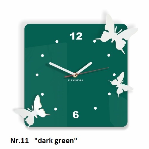 Červené nástenné hodiny 3D motýliky