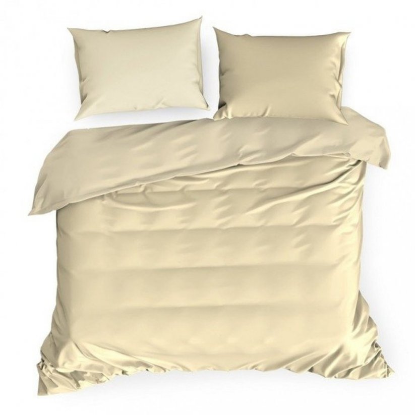 Béžové luxusné posteľné obliečky z bavlneného saténu