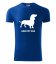 T-shirt in cotone a maniche corte con stampa di un cane - Colore: Blu, Misurare: XXL
