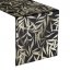 Zamatový stredový obrus s potlačou čiernej farby - Rozmer: 35x180