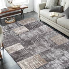 Moderner Teppich Panamero - grau mit geometrischem Muster