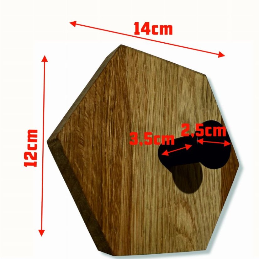 Fali fogas tömör tölgyfából - 3 db