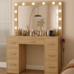 Comodino grande con illuminazione 80 x 40 x 110 cm marrone