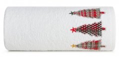 Pamučni božićni ručnik bijele boje s jelkama