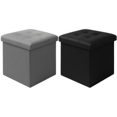 Skladací taburet z ekokože s úložným priestorom 39 L