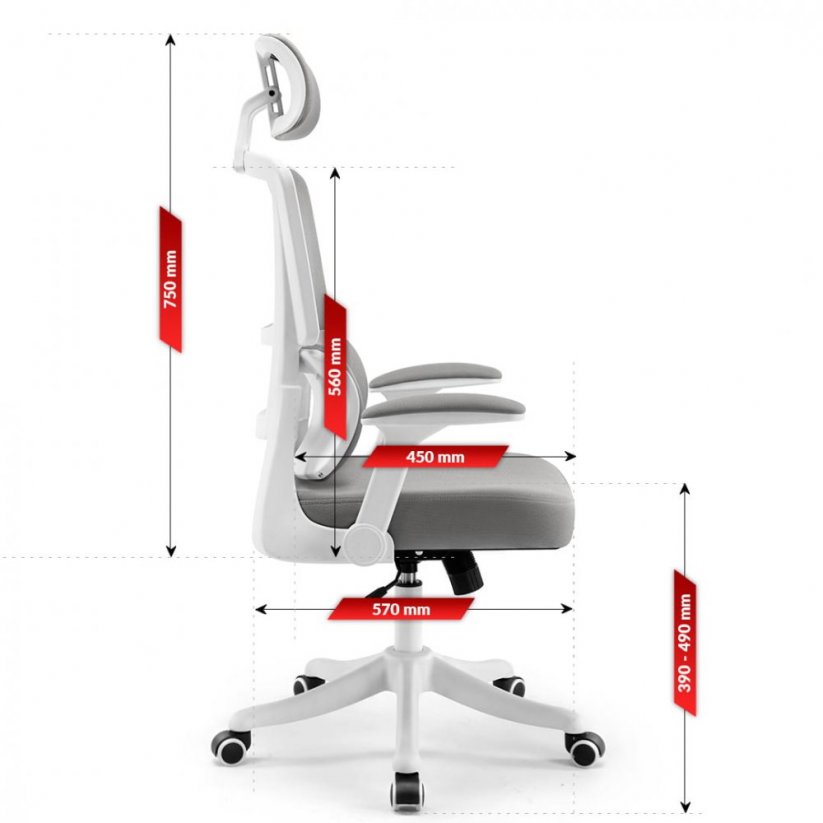Szürke-fehér irodai szék HC-1011