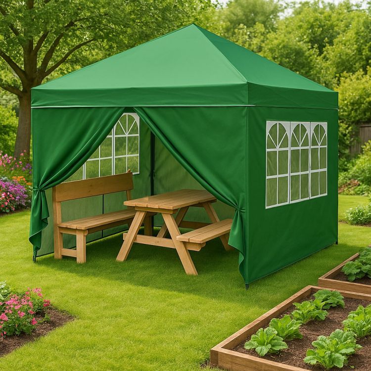 Tenda da giardino con 4 pareti 3x3 m