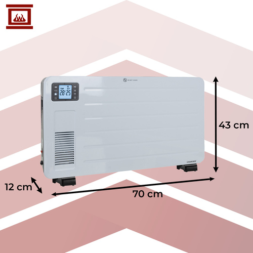 Energeticky úsporný elektrický konvektor Kaminer ZIFLO 2300W s WiFi ovládaním a turbo ventilátorom