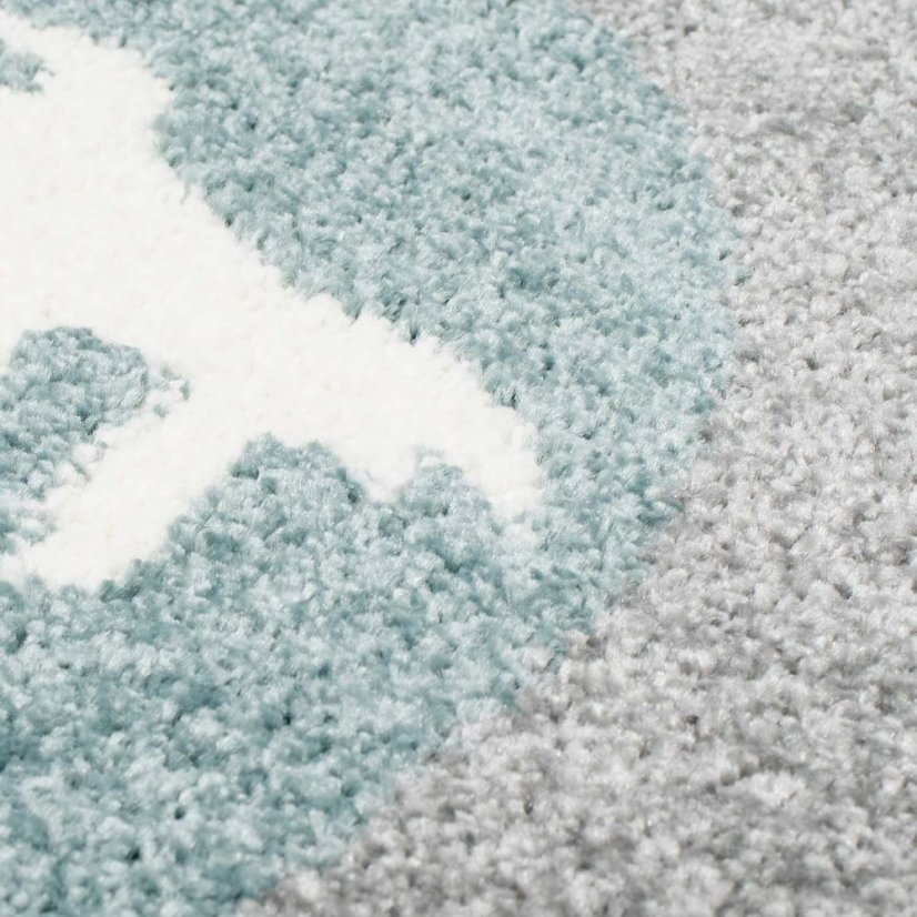 Kvalitní dětský šedý koberec vesmír