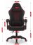HC-1008 2.0 játékszék ergonomikus párnákkal - fekete és piros színben