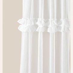 Бяла завеса FRILLA с волани на подвързваща лента 350 x 250 cm
