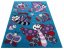 Dječji tirkizni tepih s uzorkom leptira iz crtića