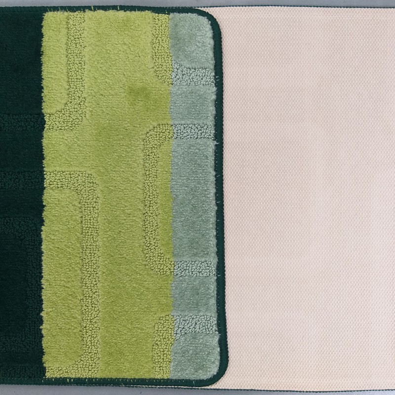 Set di tappetini da bagno verdi in due pezzi
