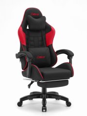 CABRO C501 gamerska stolica s osloncem za noge, do 150 kg, crna i crvena