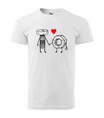 Kurzarm-T-Shirt für Männer zum Valentinstag Weiß