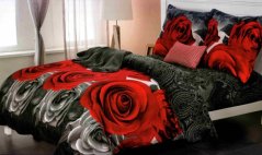 Obojstranné posteľné obliečok s potlačou ruží