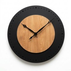 BLACK&OAK 2 Стенен часовник XXL от дъб, 75 см, с безшумен механизъм