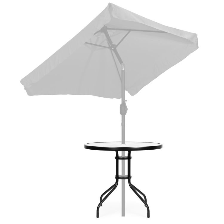 Okrúhly záhradný stôl 80 cm sklenený