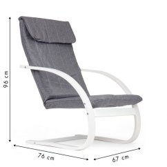 ModernHome Finn hintaszék fehér-szürke