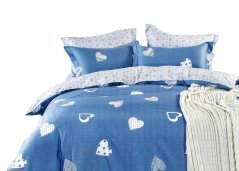 Modré romantické posteľné obliečky z bavlny