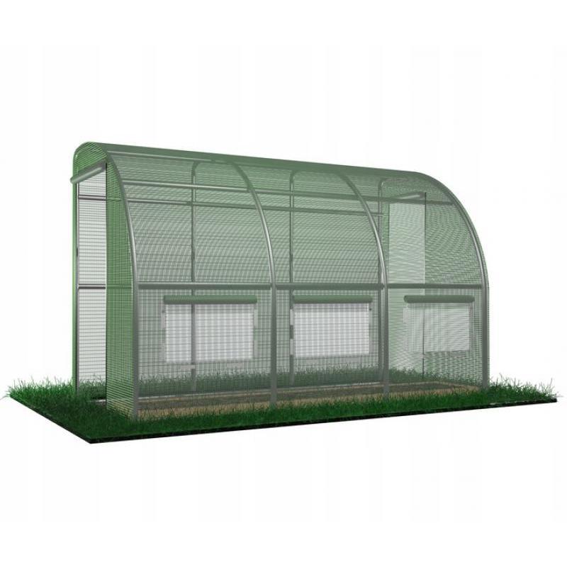 Zahradní skleník o rozměrech 4 x 1,5 x 2 m - poloviční