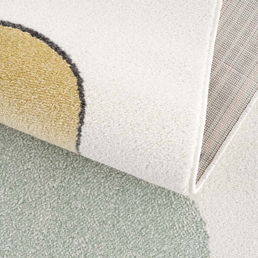 Nádherný kulatý koberec do dětského pokoje béžové barvy