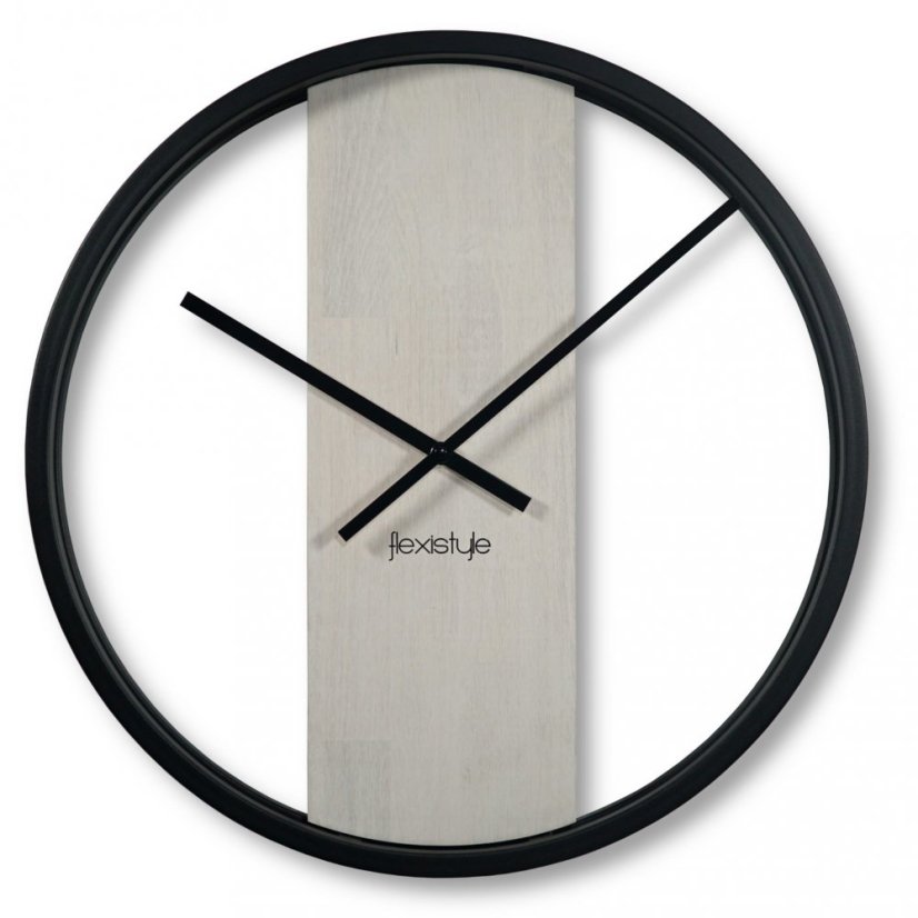 Weiße - schwarze runde Wanduhr