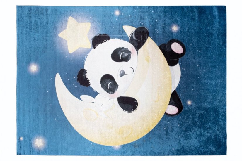 Kinderteppich mit Panda-Motiv auf dem Mond