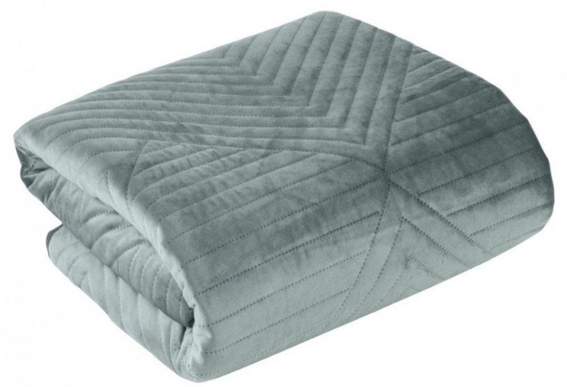 Modern bársonyzöld steppelt ágytakaró