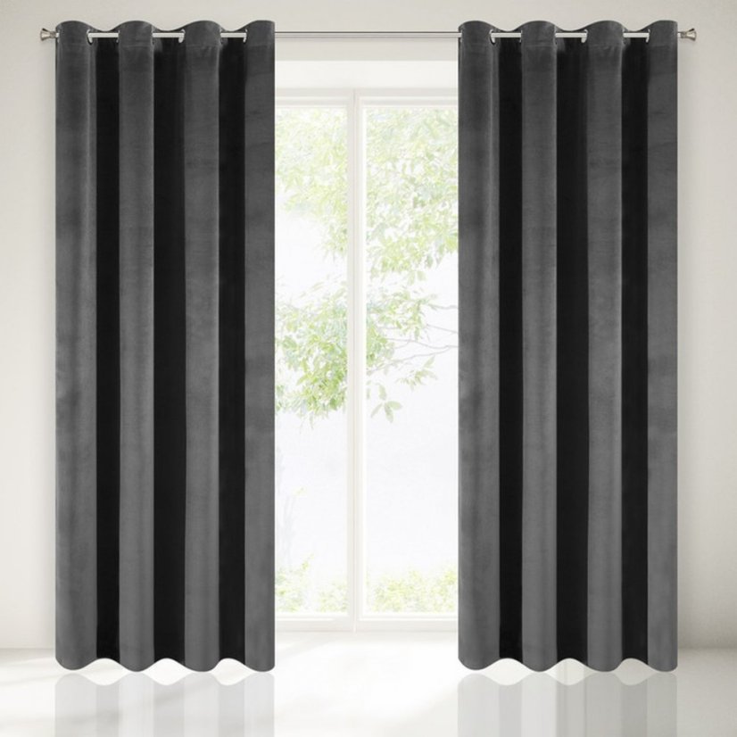 Elegáns fekete drapéria 140 x 250 cm