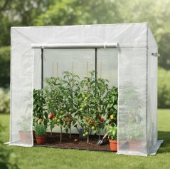 Zahradní bílá rajčatová fólie 200 x 77 x 168 cm