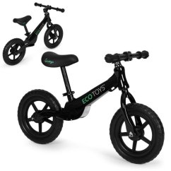 Gyermek egyensúlyozó kerékpár csövek nélküli kerekekkel - fekete