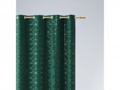 Unikátní závěs zelené barvy se 140 x 260 cm se zavěšením na kovové kruhy
