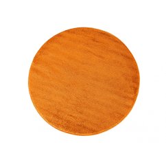 Jednobarevný kulatý koberec oranžové barvy
