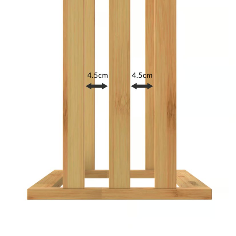 Bambusz törölközőtartó 3 rozsdamentes acélrúddal ellátva