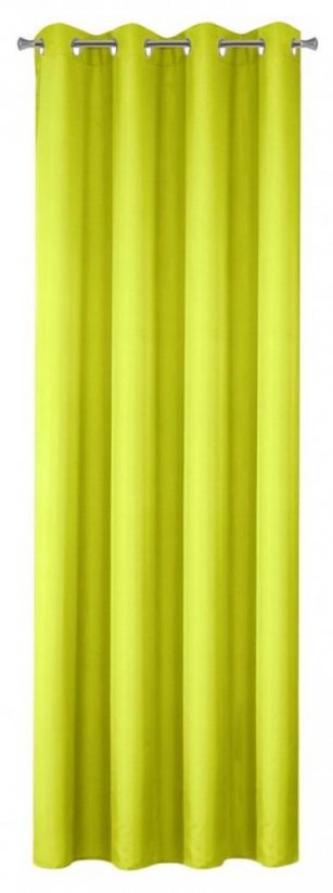 Zöldes-sárga sötétítő függöny ringliken - Méret: Hossz: 250 cm