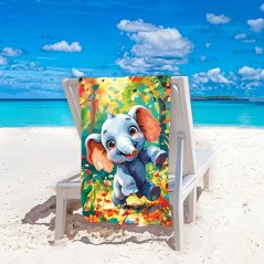 Otroška brisača za plažo s slonom