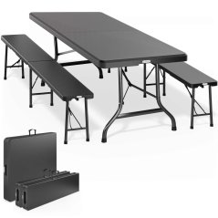 3 részes sörpad garnitúra 180 cm - antracit
